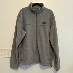 Columbia Steens Mountain Jacket Mens Sz XL Gray Full Zip Fleece Hiking Normcore